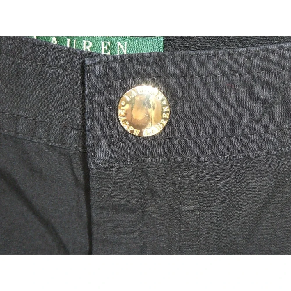 Lauren Ralph Lauren Cargo Pants Womens Size 8 Black Cropped Casual - Picture 4 of 13